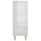 vidaXL Aparador de madera contrachapada blanco brillo 34,5x32,5x90 cm