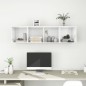 vidaXL Mueble TV pared contrachapada blanco brillo 37x37x142,5 cm vidaXL Mueble TV pared contrachapada blanco brillo 37x37x142,5 cm