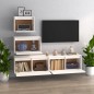 vidaXL Muebles para TV 4 piezas madera maciza de pino blanco vidaXL Muebles para TV 4 piezas madera maciza de pino blanco