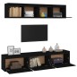 vidaXL Muebles para TV 5 piezas madera maciza de pino negro vidaXL Muebles para TV 5 piezas madera maciza de pino negro