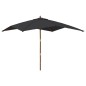 vidaXL Sombrilla de jardín con poste de madera negro 300x300x273 cm vidaXL Sombrilla de jardín con poste de madera negro 300x300x273 cm