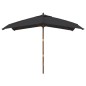 vidaXL Sombrilla de jardín con poste de madera negro 300x300x273 cm vidaXL Sombrilla de jardín con poste de madera negro 300x300x273 cm