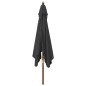 vidaXL Sombrilla de jardín con poste de madera negro 300x300x273 cm vidaXL Sombrilla de jardín con poste de madera negro 300x300x273 cm