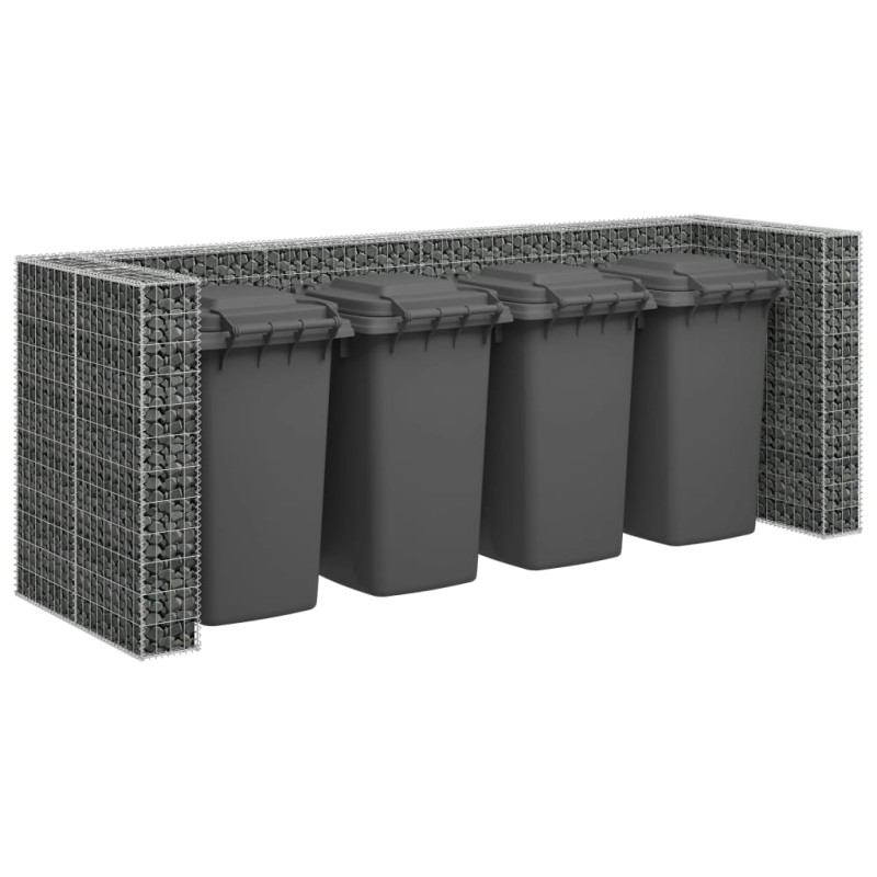 vidaXL Muro de gaviones para contenedor de basura acero 320x100x120 cm vidaXL Muro de gaviones para contenedor de basura acero 320x100x120 cm