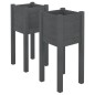 vidaXL Jardineras 2 unidades madera maciza de pino gris 31x31x70 cm vidaXL Jardineras 2 unidades madera maciza de pino gris 31x31x70 cm