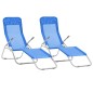vidaXL Tumbonas plegables 2 unidades textilene azul vidaXL Tumbonas plegables 2 unidades textilene azul