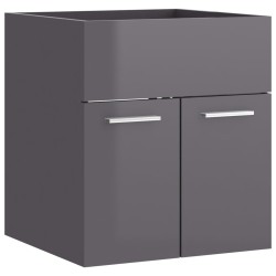 vidaXL Armario para lavabo contrachapada gris brillo 41x38,5x46 cm