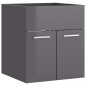 vidaXL Armario para lavabo contrachapada gris brillo 41x38,5x46 cm vidaXL Armario para lavabo contrachapada gris brillo 41x38,5x46 cm