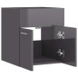 vidaXL Armario para lavabo contrachapada gris brillo 41x38,5x46 cm vidaXL Armario para lavabo contrachapada gris brillo 41x38,5x46 cm