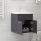 vidaXL Armario para lavabo contrachapada gris brillo 41x38,5x46 cm vidaXL Armario para lavabo contrachapada gris brillo 41x38,5x46 cm