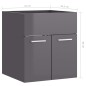 vidaXL Armario para lavabo contrachapada gris brillo 41x38,5x46 cm vidaXL Armario para lavabo contrachapada gris brillo 41x38,5x46 cm