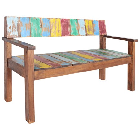 vidaXL Banco de madera maciza reciclada 115 cm 