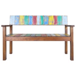 vidaXL Banco de madera maciza reciclada 115 cm 