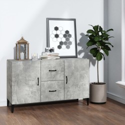 vidaXL Aparador de madera de ingeniería gris hormigón 100x36x60 cm