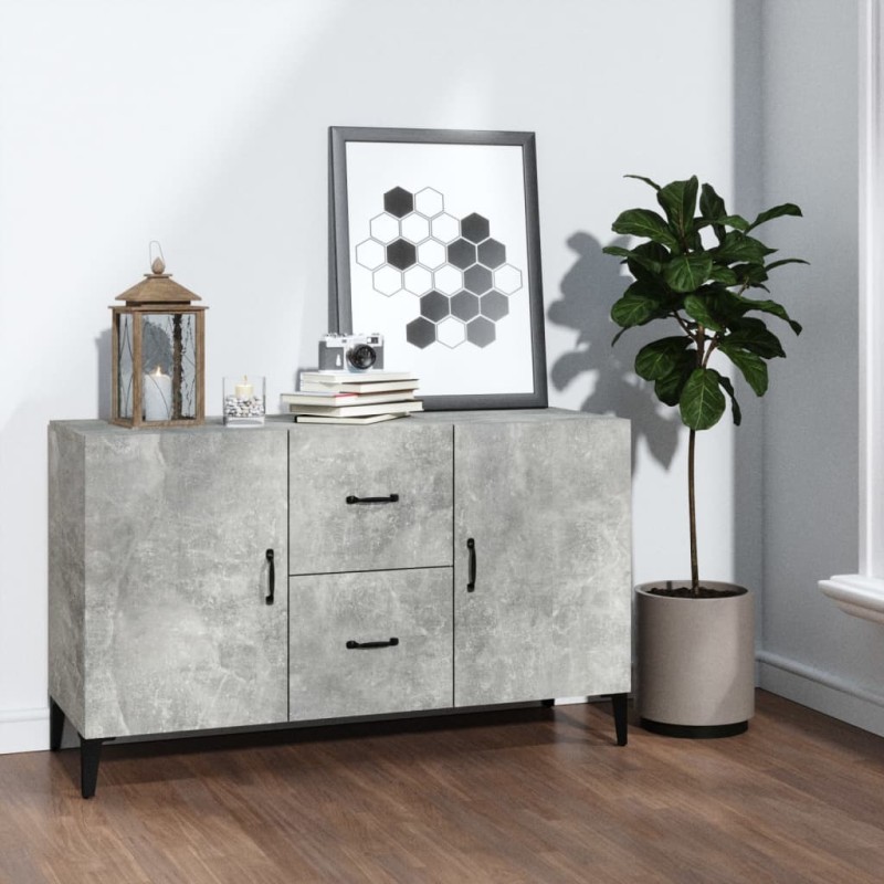 vidaXL Aparador de madera de ingeniería gris hormigón 100x36x60 cm