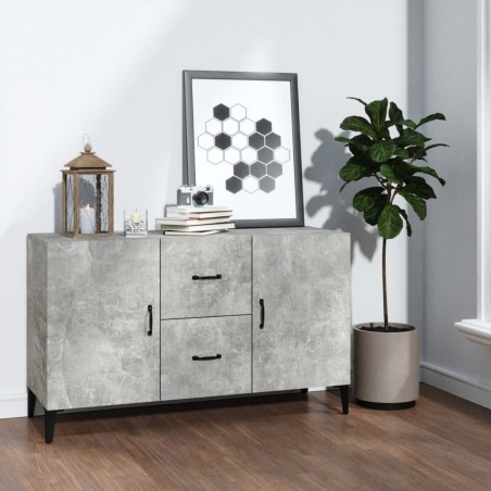 vidaXL Aparador de madera de ingeniería gris hormigón 100x36x60 cm