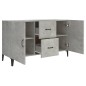 vidaXL Aparador de madera de ingeniería gris hormigón 100x36x60 cm