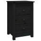 vidaXL Mesita de noche madera maciza de pino negro 40x35x61,5 cm vidaXL Mesita de noche madera maciza de pino negro 40x35x61,5 cm