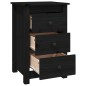 vidaXL Mesita de noche madera maciza de pino negro 40x35x61,5 cm vidaXL Mesita de noche madera maciza de pino negro 40x35x61,5 cm