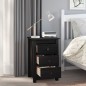 vidaXL Mesita de noche madera maciza de pino negro 40x35x61,5 cm vidaXL Mesita de noche madera maciza de pino negro 40x35x61,5 cm
