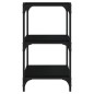 vidaXL Estantería madera contrachapada y acero negro 40x33x70,5 cm