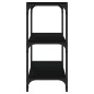 vidaXL Estantería madera contrachapada y acero negro 40x33x70,5 cm