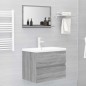 vidaXL Espejo de baño madera contrachapada gris Sonoma 60x10,5x37 cm vidaXL Espejo de baño madera contrachapada gris Sonoma 60x10,5x37 cm