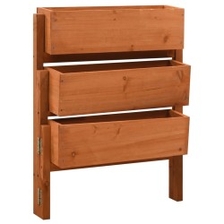 vidaXL Jardinera plegable de jardín madera abeto naranja 60x14x75 cm 