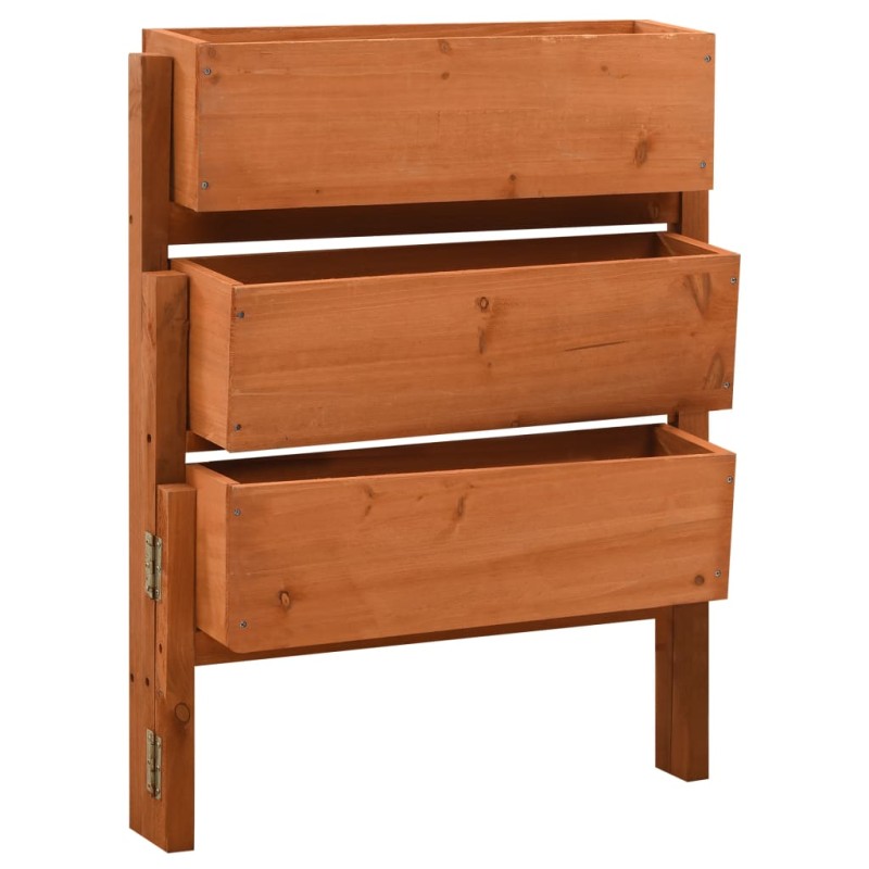 vidaXL Jardinera plegable de jardín madera abeto naranja 60x14x75 cm vidaXL Jardinera plegable de jardín madera abeto naranja 60x14x75 cm