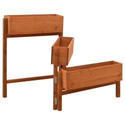 vidaXL Jardinera plegable de jardín madera abeto naranja 60x14x75 cm 