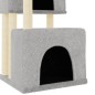 vidaXL Rascador para gatos con postes de sisal gris claro 122 cm vidaXL Rascador para gatos con postes de sisal gris claro 122 cm