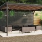 vidaXL Sofás de jardín 12 pzas cojines ratán sintético gris oscuro vidaXL Sofás de jardín 12 pzas cojines ratán sintético gris oscuro