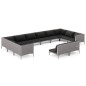 vidaXL Sofás de jardín 12 pzas cojines ratán sintético gris oscuro vidaXL Sofás de jardín 12 pzas cojines ratán sintético gris oscuro