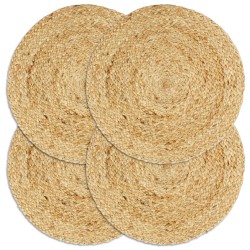 vidaXL Manteles individuales redondos 4 uds yute natural liso 38 cm