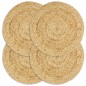 vidaXL Manteles individuales redondos 4 uds yute natural liso 38 cm vidaXL Manteles individuales redondos 4 uds yute natural liso 38 cm