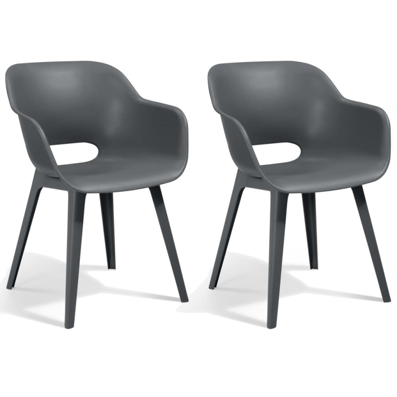 Keter Sillas de jardín Akola 2 unidades gris Keter Sillas de jardín Akola 2 unidades gris