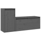 vidaXL Muebles para TV 2 piezas madera maciza de pino gris vidaXL Muebles para TV 2 piezas madera maciza de pino gris