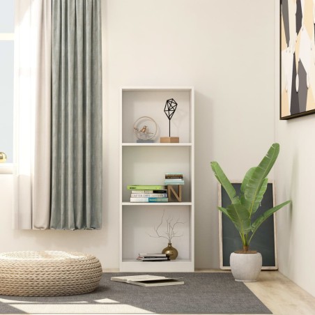 vidaXL Estantería de 3 niveles madera contrachapada blanca 40x24x108cm