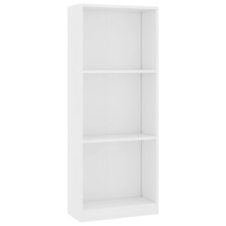 vidaXL Estantería de 3 niveles madera contrachapada blanca 40x24x108cm
