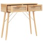 vidaXL Mesa consola madera pino maciza ratán natural marrón 80x30x75cm vidaXL Mesa consola madera pino maciza ratán natural marrón 80x30x75cm