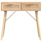 vidaXL Mesa consola madera pino maciza ratán natural marrón 80x30x75cm vidaXL Mesa consola madera pino maciza ratán natural marrón 80x30x75cm