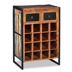 vidaXL Botellero para 16 botellas de madera maciza reciclada