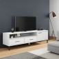 vidaXL Mueble de TV con patas de metal OSLO madera maciza pino blanco vidaXL Mueble de TV con patas de metal OSLO madera maciza pino blanco
