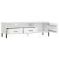 vidaXL Mueble de TV con patas de metal OSLO madera maciza pino blanco vidaXL Mueble de TV con patas de metal OSLO madera maciza pino blanco