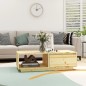 vidaXL Mesa de centro de madera maciza de abeto 110x50x33,5 cm vidaXL Mesa de centro de madera maciza de abeto 110x50x33,5 cm