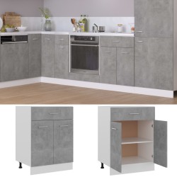vidaXL Armario bajo cajón madera ingeniería gris hormigón 60x46x81,5cm