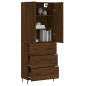 vidaXL Aparador alto madera contrachapada marrón roble 69,5x34x180 cm vidaXL Aparador alto madera contrachapada marrón roble 69,5x34x180 cm