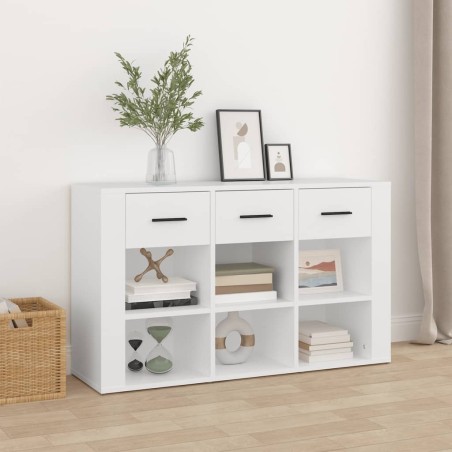 vidaXL Aparador de madera contrachapada blanco 100x30x59,5 cm