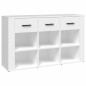 vidaXL Aparador de madera contrachapada blanco 100x30x59,5 cm vidaXL Aparador de madera contrachapada blanco 100x30x59,5 cm