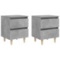 vidaXL Mesitas de noche con patas 2 uds madera pino gris 40x35x50 cm vidaXL Mesitas de noche con patas 2 uds madera pino gris 40x35x50 cm